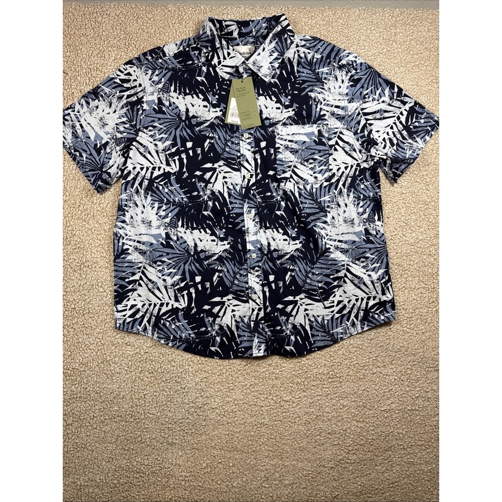 NWT Goodfellow Men's XL Short Sleeve Button-Up Shirt Floral AOP Vacation Hawaii